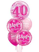 zum Geburtstag rosa-pink Helium Luftballone als Geschenk und Dekoration