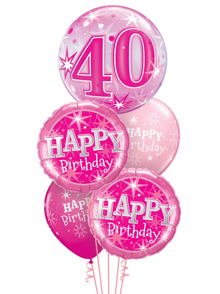 zum Geburtstag rosa-pink Helium Luftballone als Geschenk und Dekoration