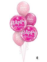 Ballonstrauß Helium Geburtstag Luftballone Farbe pink mit Gewicht