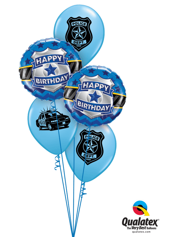 Ballonstrauß Helium Kindergeburtstag Luftballone Party Polizei