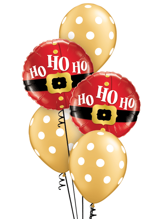 Ballon Strauss Weihnachten HoHoHo Farben rot gold inkl. Helium und Gewicht