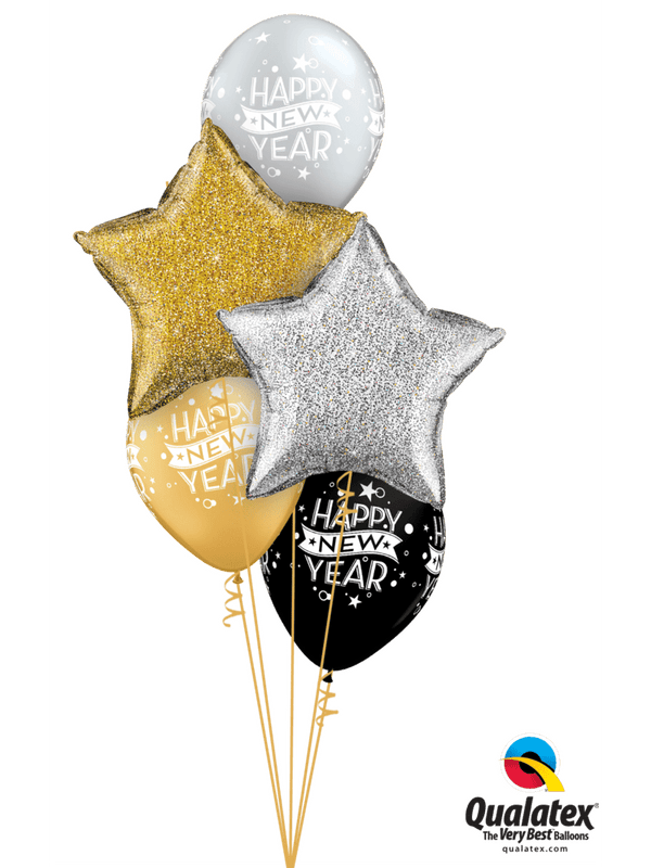Ballon Strauß Silvester Neues Jahr inkl. Helium und Gewicht