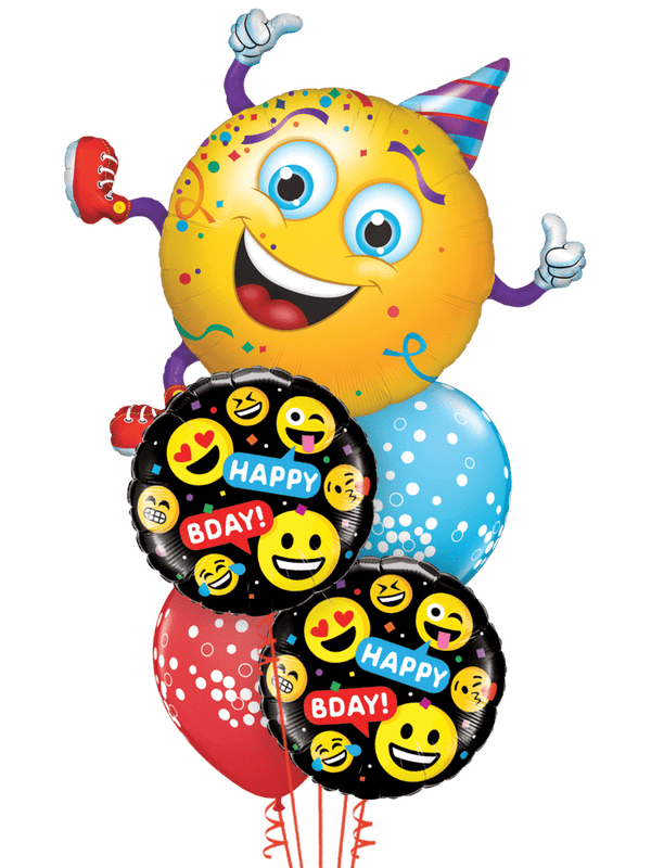 Ballonstrauß Helium Smiley Kindergeburtstag Luftballone Party