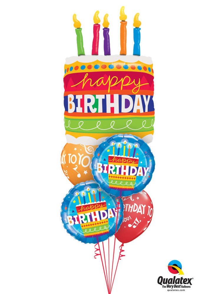 Ballonstrauß Helium Torte Geburtstag Kuchen Luftballone Party
