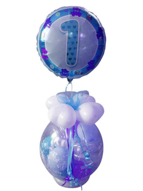 Geschenkballon diverse Geburtstage Junge oder Mädchen Kind mit schwebendem Ballon