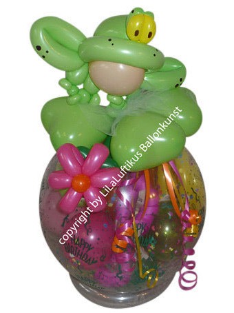 Geschenk Ballon Frosch aus Ballons ein paar Kröten