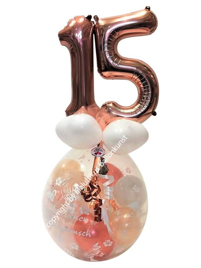 Zahlenballon Geburtstag Jubiläum diverse Zahlen Farbe rosegold