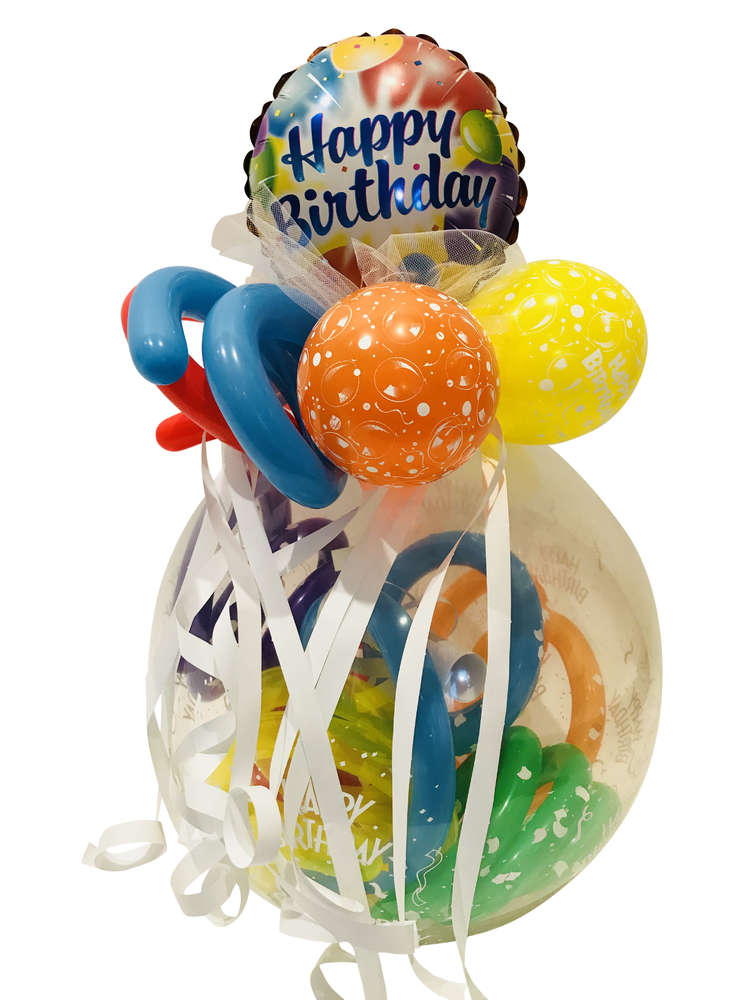 Bunter Geschenkballon Geburtstag Happy Birthday
