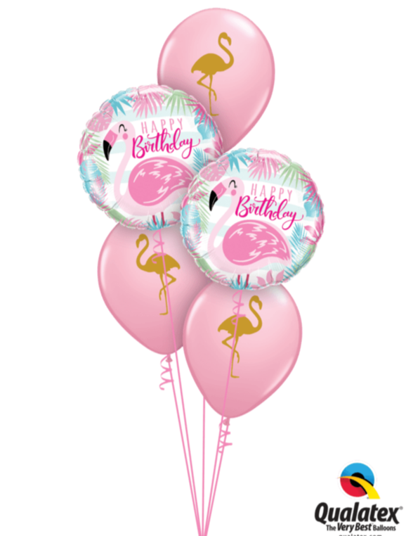 Ballon Strauss Flamingo Geburtstag schwebend