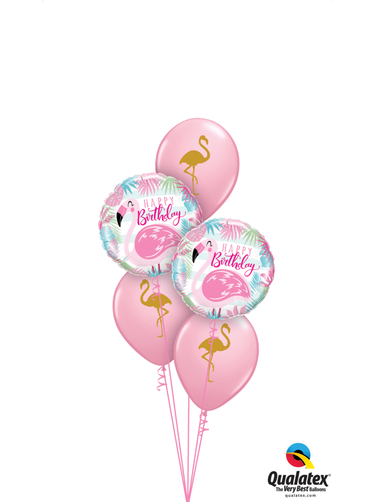 Ballon Strauss Flamingo Geburtstag schwebend