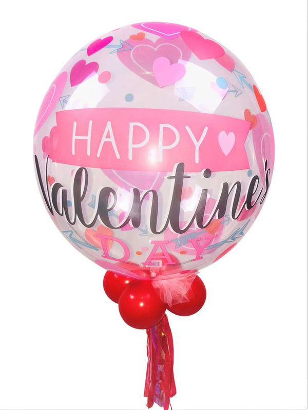Valentinstag Bubble Helium Luftballon Herzen 56 cm Geschenk Liebe mit Ballon Gewicht und Dekoration