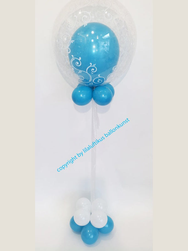 Luftballon im Ballon Helium Bubble mit Dekoration verschiedene Farben
