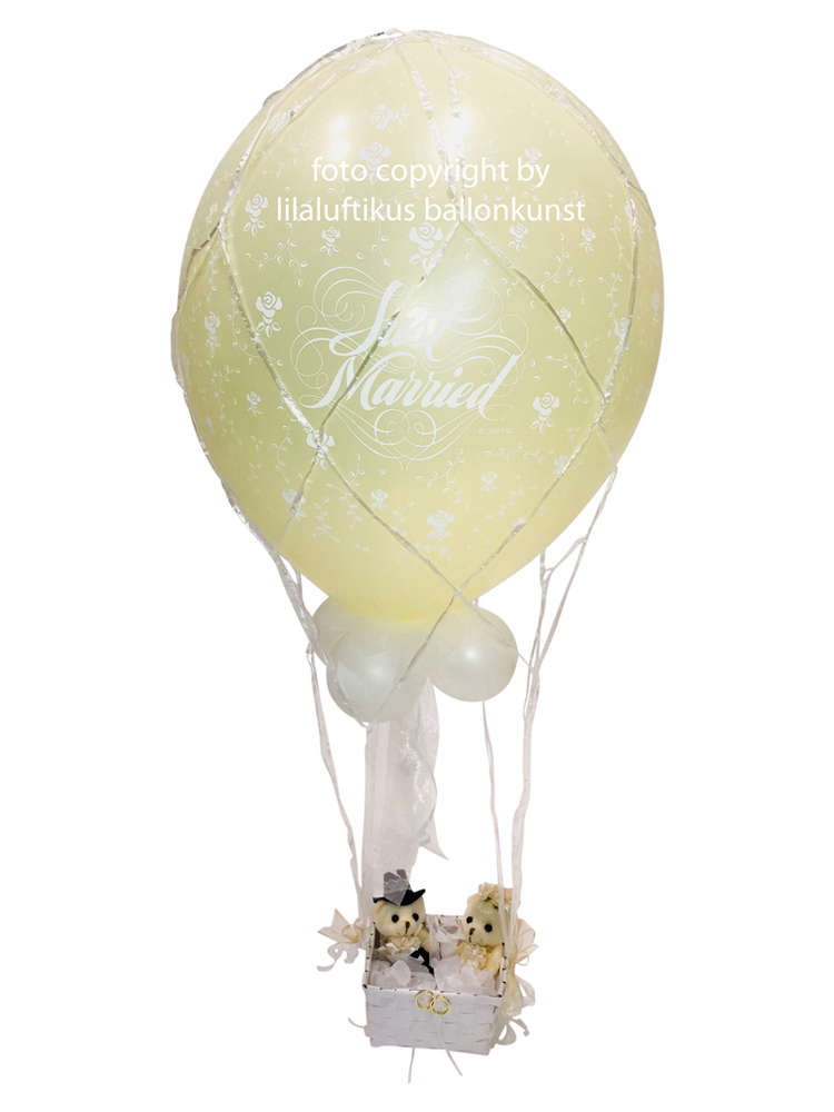 Fesselballon Heißluftballon Ballonfahrt Hochzeit Teddy Brautpaar Urlaub Reise Geldgeschenk