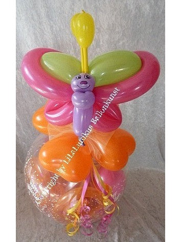 Geschenk im Ballon Schmetterling