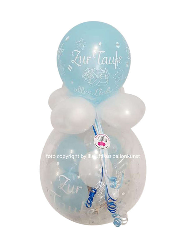 Geschenkballon zur Taufe Junge Farbe blau