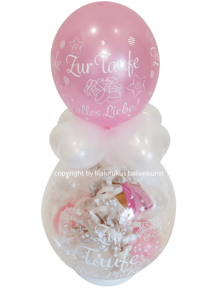 Geschenkballon zur Taufe Mädchen Farbe rosa