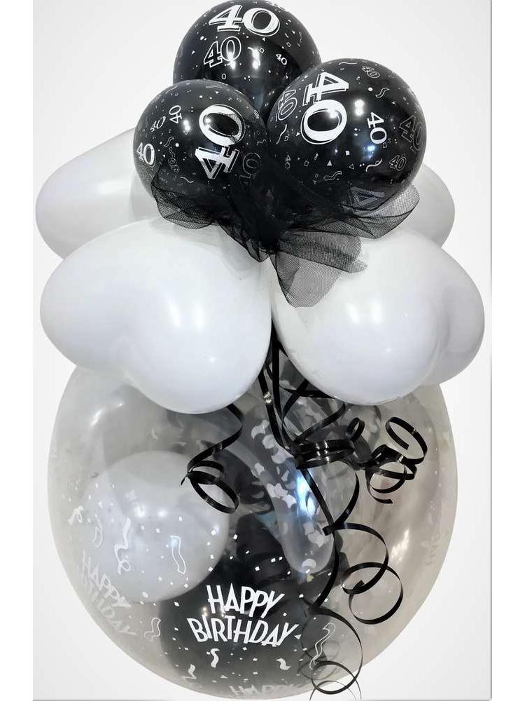 Geschenk im Ballon runder Geburtstag schwarz