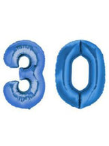 Folienballon Zahl. Farbe Blau. Helium. Größe M 66cm