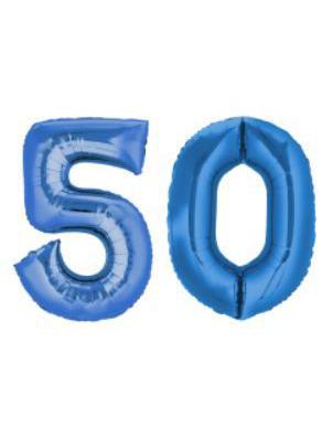 Folienballon Zahl. Farbe Blau. Helium. Größe M 66cm