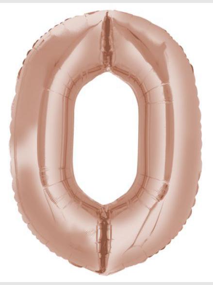Folienballon Zahl. Farbe Rose Gold. Helium. Größe M 66cm