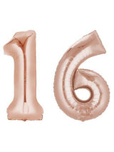 Folienballon Zahl. Farbe Rose Gold. Helium. Größe M 66cm