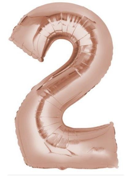 Folienballon Zahl. Farbe Rose Gold. Helium. Größe M 66cm