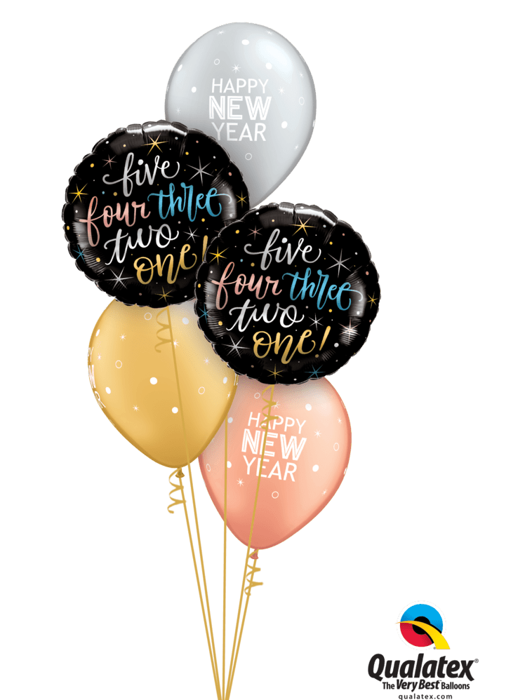 Ballone Silvester Neues Jahr Dekoration inkl. Helium und Gewicht