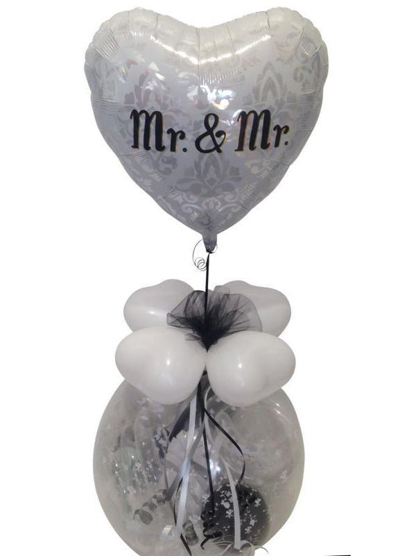 Geschenk im Ballon Gay Wedding Schwulen Mr. and Mr. oder Lesben Hochzeit Mrs. and Mrs.
