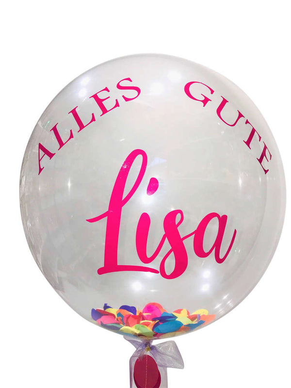 Bubble Ballon mit Ihrem Wunschtext zum Geburtstag oder einfach mal so zwischendurch
