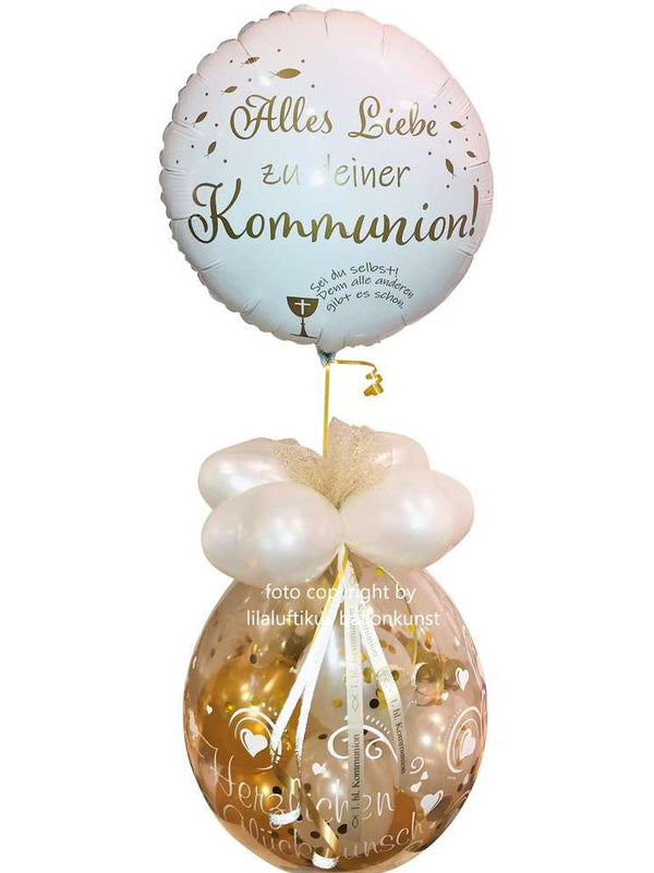 Geschenk im Ballon Konfirmation Kommunion mit Folienballon