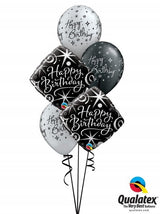 Ballonstrauß Helium Geburtstag Farbe silber schwarz verschiedene Zahlen