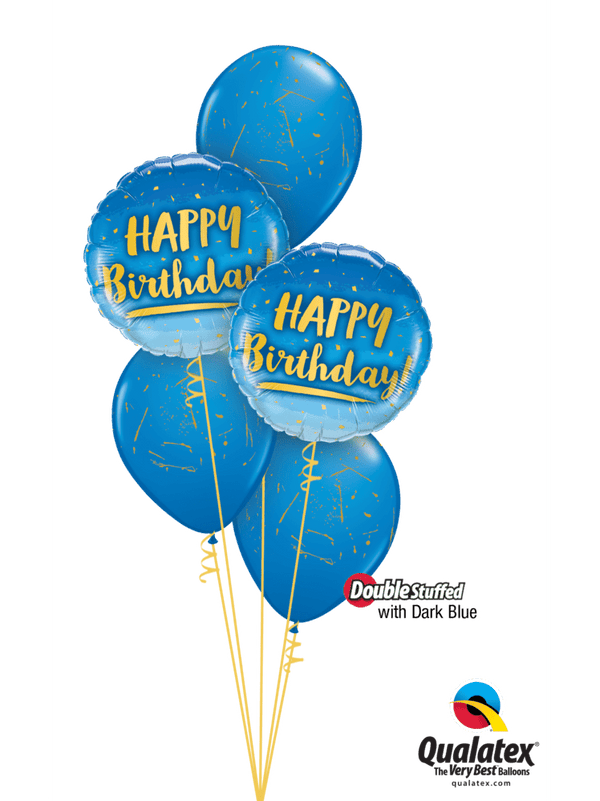 Ballon Strauss Geburtstag schwebend blau mit Gewicht