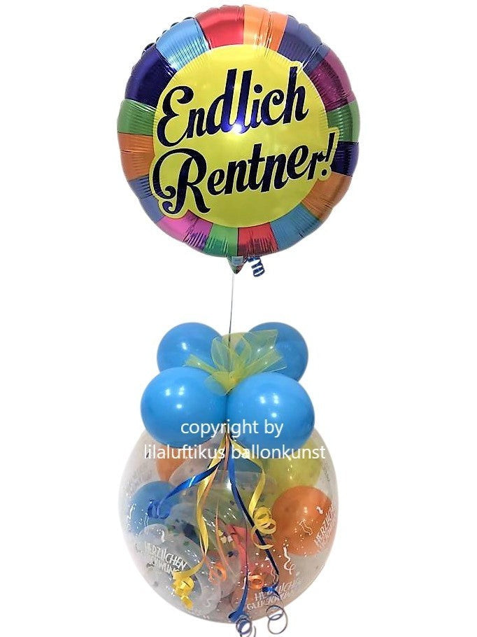 Ballongeschenk Rente Rentner Ruhestand