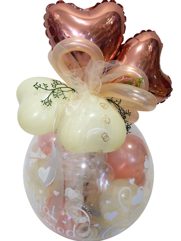 Ballon Geschenk Hochzeit Farbe rose gold organic style