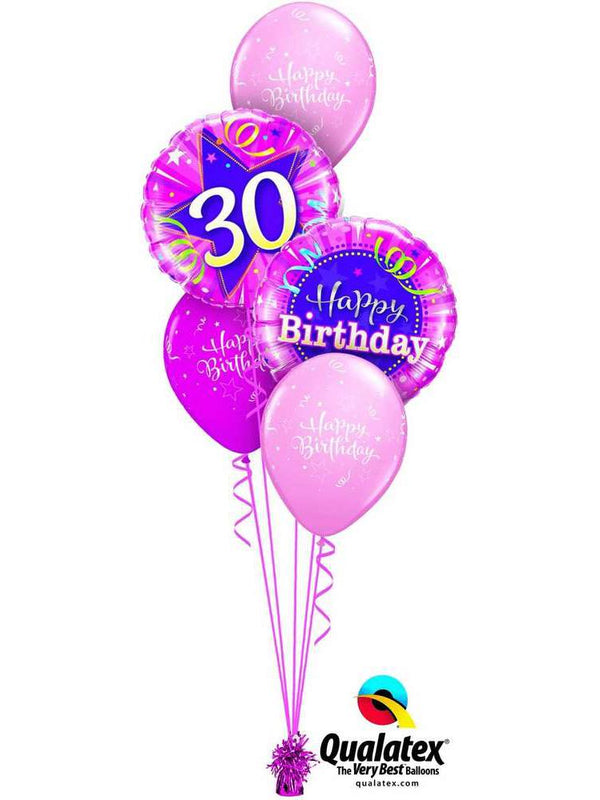 Ballonstrauß Helium Geburtstag Farben rosa-pink-lila in verschiedenen Farben