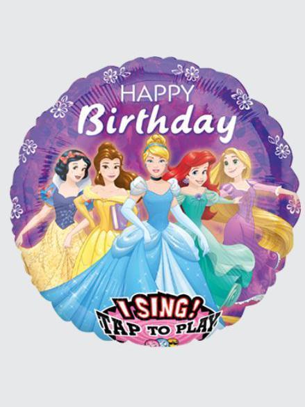 Singender Ballon Helium Kinder Geburtstag Prinzessin Happy Birthday mit Deko und Gewicht