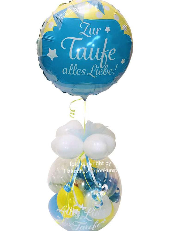 Verpackungsballon Taufe Junge oder Mädchen mit Folien-Ballon