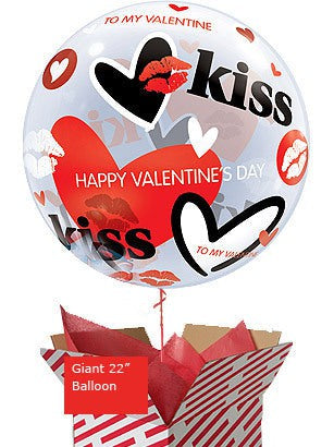 Ballon Bubble Kuss Valentinstag Liebe im Geschenkkarton