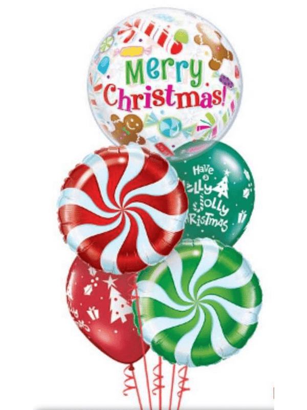 bunter Ballonmix Weihnachten mit Bubble inkl Helium und Gewicht